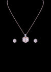 Rose Gold Necklace & Earring Set with Natural Diamonds (0.67 CT & 0.59 CT, VS-SI Clarity, G-H Color)