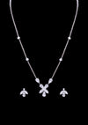 White Gold Necklace & Earring Set with Natural Diamonds (0.74 CT & 0.55 CT, VS-SI Clarity, G-H Color)