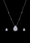 White Gold Necklace & Earring Set with Natural Diamonds (0.37 CT & 0.46 CT, VS-SI Clarity, G-H Color)