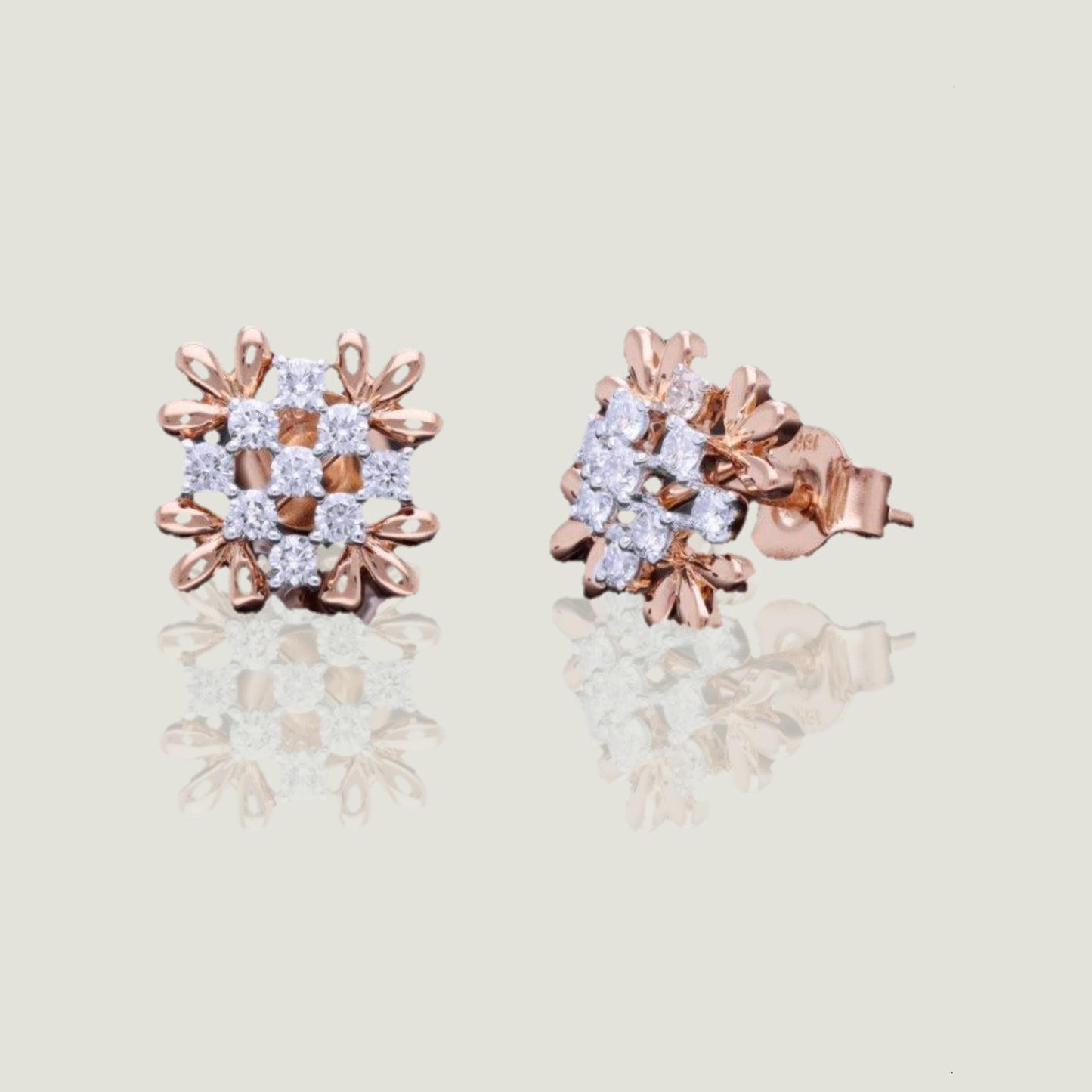 Rose Gold 18K Earring with Natural Diamond (0.45 CT, VS-SI Clarity, G-H Color)