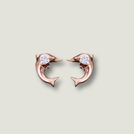 Rose Gold 18K Earring with Natural Diamond (0.06 CT, VS-SI Clarity, G-H Color)