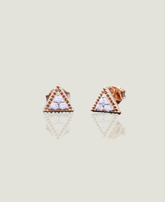 Rose Gold 18K Earring with Natural Diamond (0.14 CT, VS-SI Clarity, G-H Color)