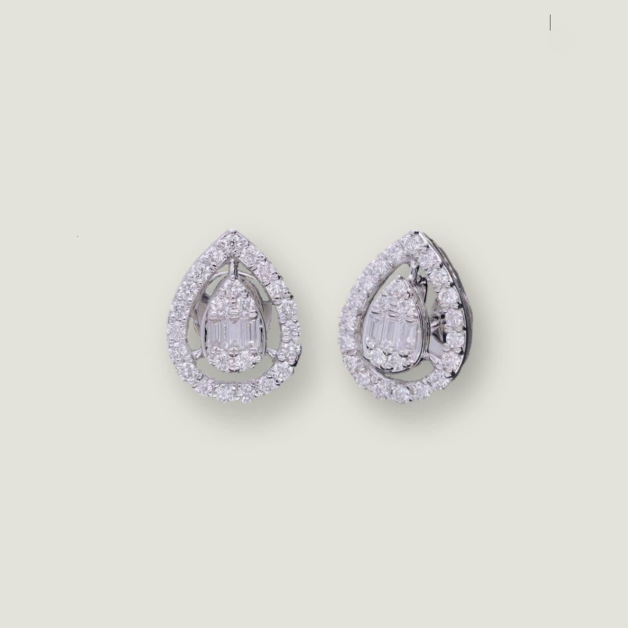 White Gold Earrings (0.65 CT, VS-SI Clarity, G-H Color)